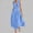Blue, variant on Women's Maxi Dress Formal Deep V Neck Solid Color Cotton and Linen Sleevess Dress Fit and Flare Button Decoration Flowy Formal Party Dresses