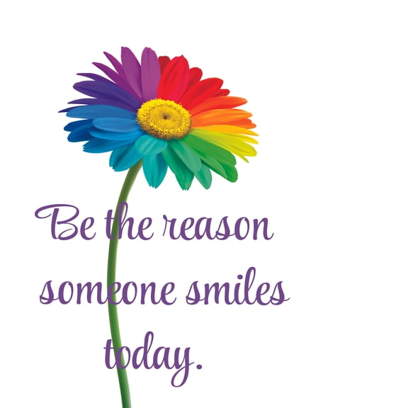 Be The Reasom Someone Smiles Custom Name Vinyl Wall Decal for Home - Flower Daisy Kindness Cute Wall Décor Bedroom Living Room Entry - Personalized Text Removable High Tact - Size: 20 In x 12 In