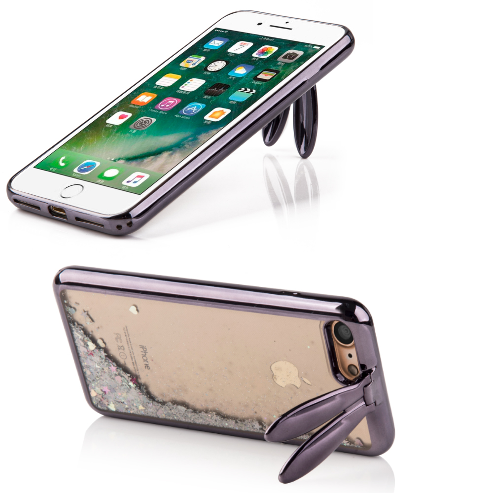 Bunny Case Stand with Sparkling Glitter Waterfall for iPhone 7