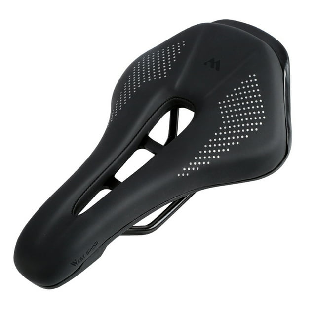 Bike Saddle Steel Rails Mountain Bicycle Seat Soft PU Leather Road MTB Bike Saddle Hollow Breathable Bike Saddle Bike Accessories Riding Equipment
