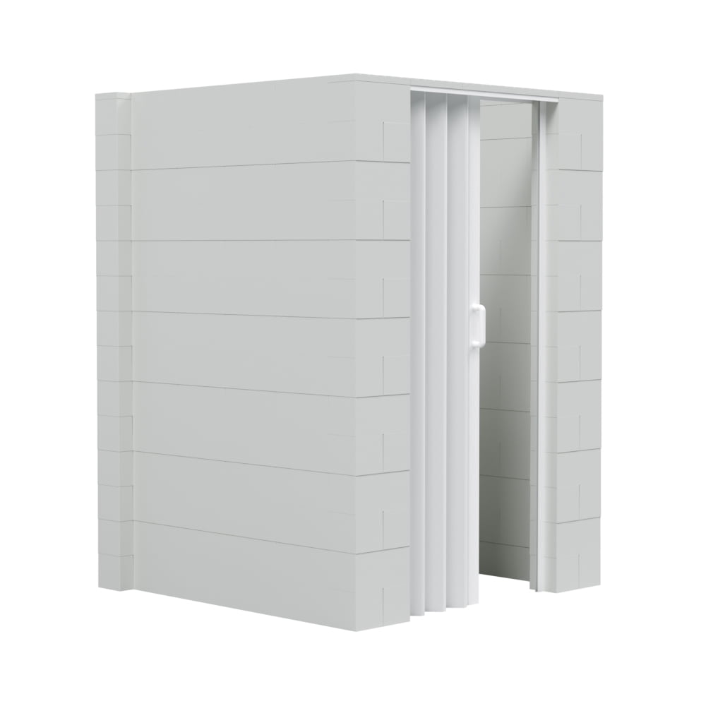 EverBlock 5’ x 4’ x 7’ Lactation Room Kit U-Shaped Wall with Accordion Door | 3’ x 7’ Doorway | Modular Building Blocks | Room Divider & Partition | Easy to Connect & Reuse | Indoor & Outdoor Use