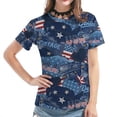 thumbnail image 3 of DailyTrove Women's Star-Spangled Banner Print T-Shirt - Short Sleeve Casual Tee, Patriotic for American Celebrations & Streetwear, 3 of 4