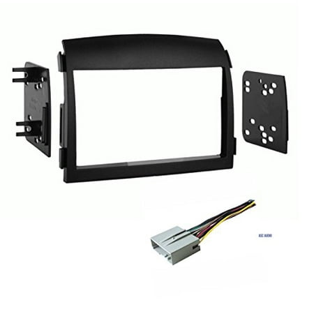 550 Wood Dash Kit (Car Stereo Dash Kit and Wire Harness for Installing a Double Din Aftermarket Radio for 2006 2007 2008 Hyundai)