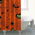 thumbnail image 4 of Halloween Glowing Spider Web Pattern Shower Curtain 72"x72" ,Bathroom Decorative Shower Curtains Set with 12 Hooks,Modern Waterproof Washable Shower Curtain, 4 of 6