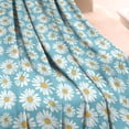 thumbnail image 3 of Blue Daisy Flower Pattern Blanket,Comfortable Soft Lamb Wool Throw Blanket,All Season,Warm Lightweight Blankets for Sofa Bed Couch Living Room Chair,40"x50", 3 of 4