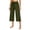 21# Army Green, variant on Womens Capri Pants Loose Yoga Pants Petite Wide Leg Drawstring Pull On Comfy Lounge Pajama Capris with Pockets Army Green S