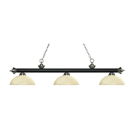 - Island Lighting 3 Light With Matte Black and Brushed Nickel Finish Steel Medium Base Bulb 14 inch 450 Watts