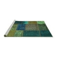 thumbnail image 2 of Ahgly Company Machine Washable Indoor Rectangle Patchwork Turquoise Blue Transitional Area Rugs, 4' x 6', 2 of 4