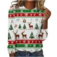 thumbnail image 2 of Craaazy Christmas Shirts Womens Round Neck Long Sleeve Christmas Printed Shirts Gifts, 2 of 4