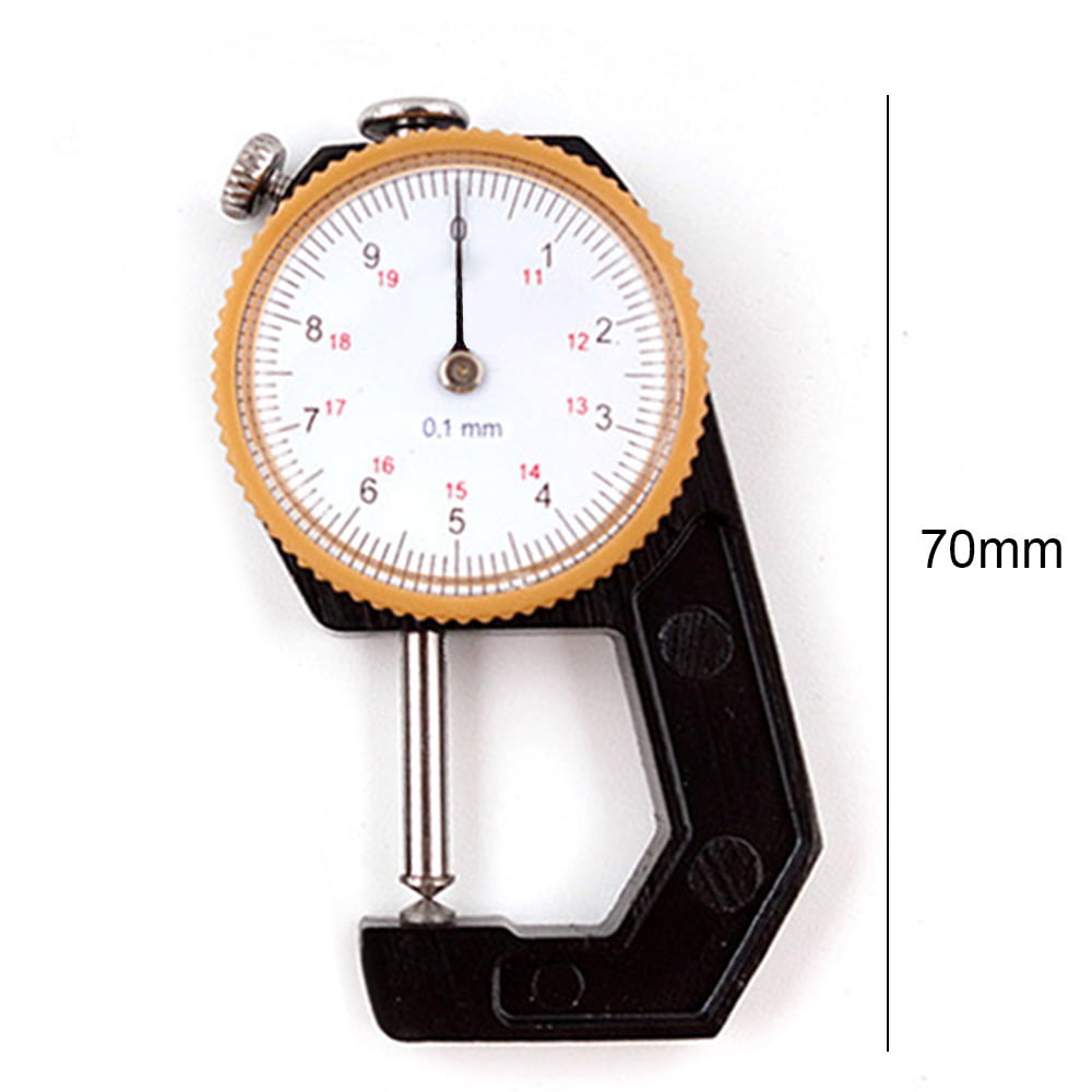 Round Dial Thickness Gauge 0.1mm Resolution Leather Paper Film Thickness Measuring Tool 0-10mm 0-20mm Flat Head/Pointed 
