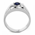 thumbnail image 3 of Luxe Jewelry Designs Stainless Steel Men's Ring with Blue Montana Synthetic Glass Stone - Size 9, 3 of 4
