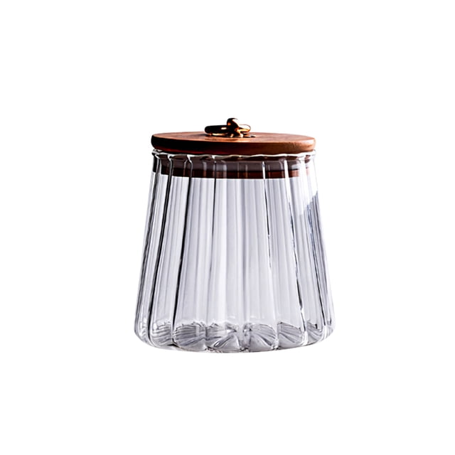 Frascos De Almacenamiento De Vidrio, Contenedor Transparente De Cristal, Varios Contenedores De Almacenamiento A Rayas, Cereales, Botella De Galletas, Decoración Del Hogar Eigraketly HA028494-02