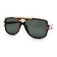 thumbnail image 5 of Classic 80s Rapper Mid Temple Flat Top Bridge Thick Plastic Racer Sunglasses Tortoise - Green, 5 of 8