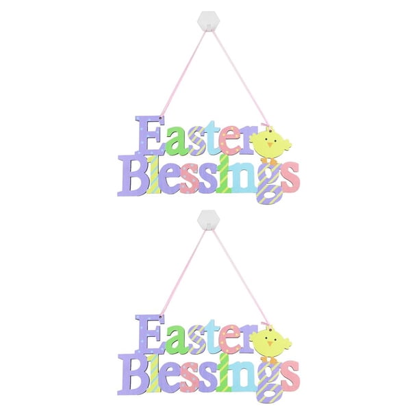 Bearachild 1 Juego de decoraciones para puertas, artesanía de madera, patrón de letras, señal de guía, de Pascua, bonita decoración Type2 NO2