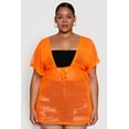 thumbnail image 2 of Womens Plus Size Mesh Tie Front Cover Up, 2 of 5