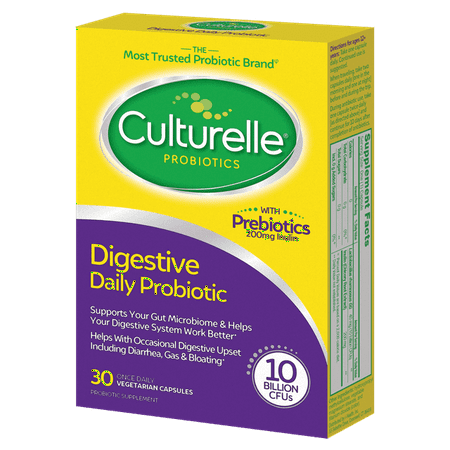 Culturelle Digestive Daily Probiotic Capsules for Digestive Health for Men and Women, 30 Count - 2 Pack