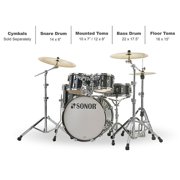 Sonor AQ2 Stage Maple 5-Piece Drum Shell Pack (Transparent Black)