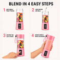 thumbnail image 6 of Portable Blender Travel Juicer Smoothie Juicer Cup - Four Blades in 3D, Fruit Mixing Machine with 2000mAh USB Rechargeable Battery, 6 of 9