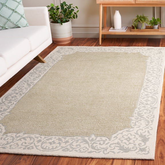 Safavieh Ebony Lena Bordered Area Rug, Beige/Green, 4' x 6'