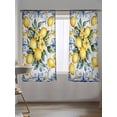 thumbnail image 5 of Sheer Curtains 63 Inch Length, Yellow Lemon Semi Sheer Curtains Light Filtering Window Treatment, Middle Century Blue Italian Textured Privacy Voile Drapes for Living Room Bedroom 52x63 Inch, 5 of 7