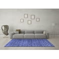 thumbnail image 3 of Ahgly Company Machine Washable Indoor Square Abstract Blue Modern Area Rugs, 5' Square, 3 of 4