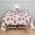 thumbnail image 3 of White Cow Strawberry Pattern Square Tablecloth,Waterproof Square Table Cover,Wipeable Spillproof Washable Table Cover for Home Kitchen Party Decor 42"X42"(107x107cm), 3 of 6