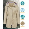 thumbnail image 2 of Gabardina impermeable LOMON con capucha larga para mujer, 2 of 6
