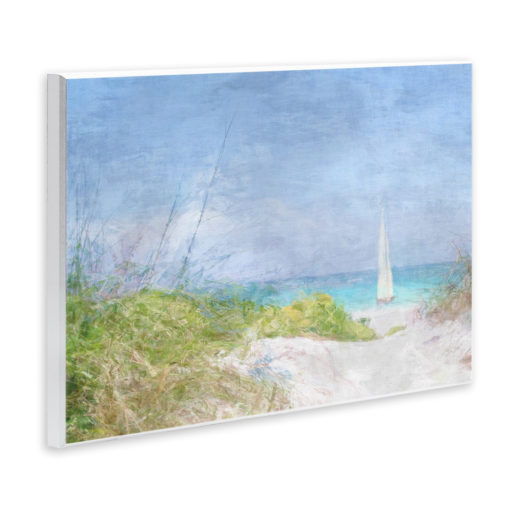 Stupell Industries Solitary Yacht Seascape Coastal Painting Unframed Art Print Wall Art, 15 x 10