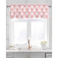 thumbnail image 2 of Pink Halloween Ghost Linen Curtain Valance for Bedroom/Bathroom/Kitchen/Office/Living/Dining Room Window,Orange Pumpkins Pink Ghost Rod Pocket Topper Decorative Cafe Drapes Panel 60"x18", 2 of 6