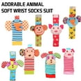 thumbnail image 2 of 0-6 months old baby wrist bell, animal socks with sound, cotton monkey elephant pig dog shape socks, children Soft Arm Wrist Rattles Foot Finder Ankle Sock for Newborn Baby, 2 of 7