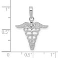 thumbnail image 3 of 10k White Gold Caduceus Pendant, 3 of 4