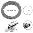 thumbnail image 2 of 10m Stainless Steel Wire Rope Coated 2 Mm Steel Rope Adjustable Curtain Rope Rope With Mounting, 2 of 5
