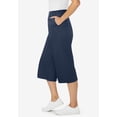 thumbnail image 3 of Woman Within Plus Size Elastic-Waist Pull-On Knit Pocket Capri Pants, 3 of 6