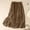 *Khaki, variant on ClodeEU Women's Linen Blend Elastic Waist A Line Midi Skirt , Solid Color Casual Loose Cozy Skirt Gray,Womens Plus XXL