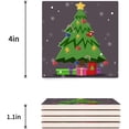 thumbnail image 3 of RYLABLUE Merry Christmas Xmas Tree Winter Christmas Set of 6 Coaster for Drinks, Absorbent Ceramic Stone Coasters Cup Mat with Cork Base for Home Kitchen Room Coffee Table Bar Decor, 3 of 4