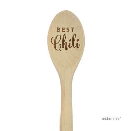

Koyal Wholesale 12-inch Laser Engraved Wooden Mixing Spoon Best Chili 1-Piece
