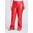 thumbnail image 2 of ELOQUII Women's Plus Size Slit Hem Faux Leather Pant, 2 of 6