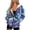 Blue Tie-Dye & Butterfly, variant on HELLHERO Sunflowers and Butterflies Drop Shoulder Cut Hooded Coat, Polyester Fabric Hooded Jacket With Zipper with Pockets Cropped Hoodie for Fall Vacation
