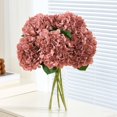 thumbnail image 2 of 8Pcs Dusty Rose Fake Flowers Silk Hydrangea Artificial Flowers Bouquets Faux Hydrangea Stems for Home Table Centerpieces Wedding Party Decoration, 2 of 13