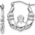 thumbnail image 1 of 10K White Gold Claddagh Hoop Earrings (10 X 2) Made In Indonesia 10tc498, 1 of 5