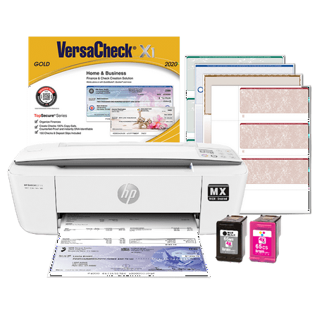 VersaCheck HP DeskJet 3755 MX MICR Check Printer and VersaCheck Gold Check Printing Software Bundle, White (3755MX)