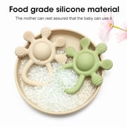 HippoBaby Silicone Gentle Rattle Easy Grip Soft Rudder Teether (Rudder - Green)