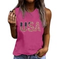 thumbnail image 2 of Goodtrade8 Womens Summer Tank Tops July 4th Pullover American Flag Red White and Blue Sleeveless Shirts Patriotic Casual Crew Neck Shirts for Women Sports, 2 of 5