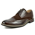 thumbnail image 2 of Bruno Marc Mens Brogues Leather Lined Lace-up Wing-Tip Formal Dress Oxford Shoes PRINCE-09 DARK/BROWN Size 7.5, 2 of 5