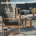 thumbnail image 4 of Grand Patio 4-Piece Outdoor Conversation Set, Modern Aluminum Patio Furniture Set 5-Person Conversation Set with Coffee Table, Gray & Natural, 4 of 9