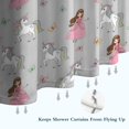 thumbnail image 6 of Princess Unicorn Butterfly Pattern Shower Curtain 36"x72" ,Bathroom Decorative Shower Curtains Set with 12 Hooks,Modern Waterproof Washable Shower Curtain, 6 of 6