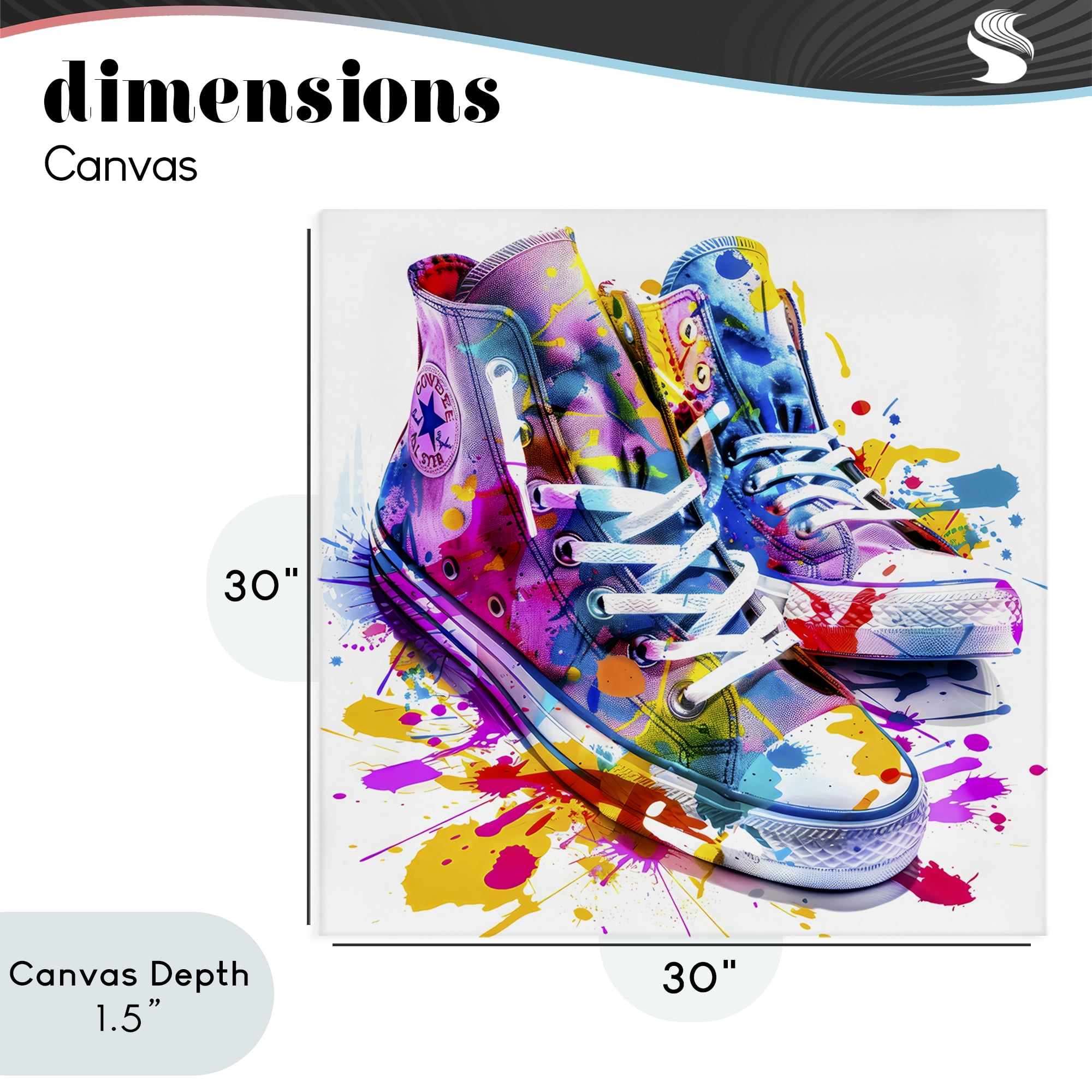 Stupell Industries High Top Sneakers Splash Canvas Wall Art, design by Creative Studio