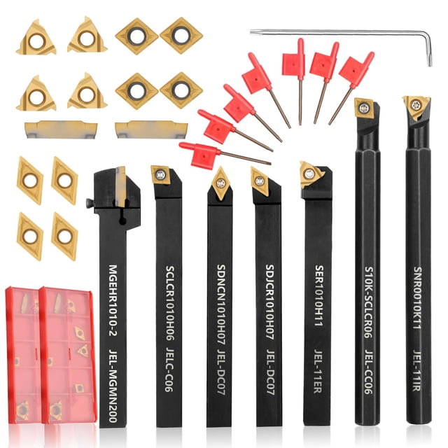 Kit de herramientas de torneado Joogto, indexable, 21 piezas con juego de soportes