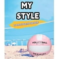 thumbnail image 2 of Volleyball Size 5 LEATHER Soft Indoor Volleyball Sports Training Game Ball Beginners, Young, Adult, Pink/White, 2 of 4