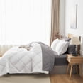 thumbnail image 6 of Flymme King Size Comforter Sets White,7 Pieces Bed in a Bag King Quilted Diamond Complete Bedding Sets with Comforter, Sheet, Pillowcases & Shams, 6 of 8